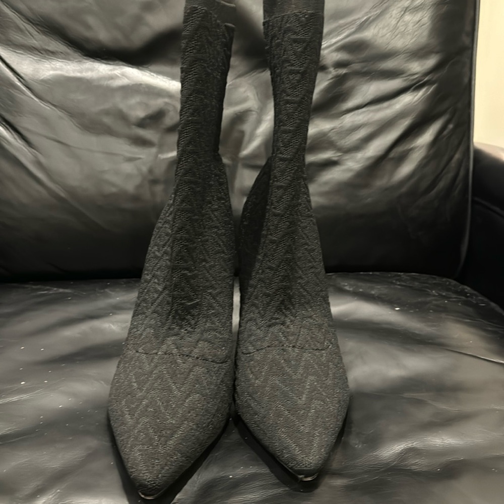 Aldo stretch fabric ankle pointy boot size 10